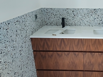 Salle de bains en quartz Unistone Bianco Assoluto en finition Letano